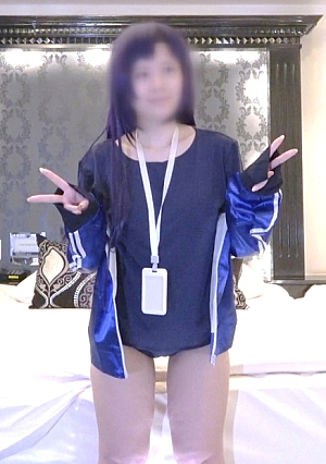 Smiling double-piece plump H-chan was doing Yuuka in gym clothes with her blue red hair - wet and stained masturbation edition -