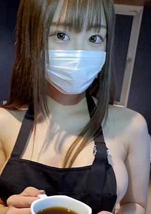 Supporting a dream chasing busty cafe clerk Naked apron Creampie Year-end support special price