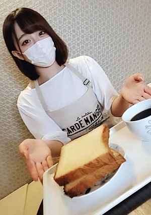 A bakery signboard girl wearing a shop apron bukkake on a big ass and vaginal cum shot Open commemorative special price until 1120
