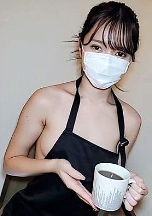 Until the 17th Naked apron with that c**ld of the cafe part-time job Become friends and carefully vaginal cum shot