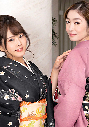 MFF 3P harem reunion with classmates who became a bewitching women who looks good in Japanese clothes
