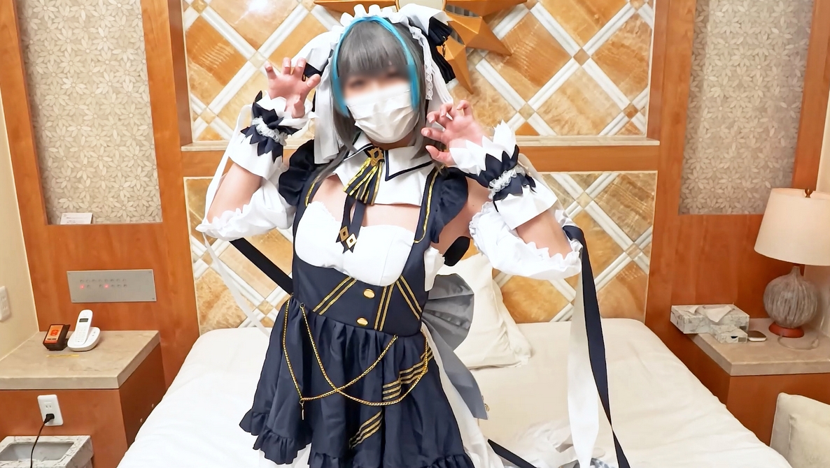 [No / Number of copies] A lewd maid who cums deep inside her vagina and 2 shots in her mouth in a real, cute Cheshire costume, squeezes out her husband's sperm