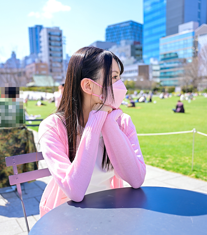 Gari fine slender A neat and serious new graduate receptionist of cosmetic surgery Nipple pin standing and warping