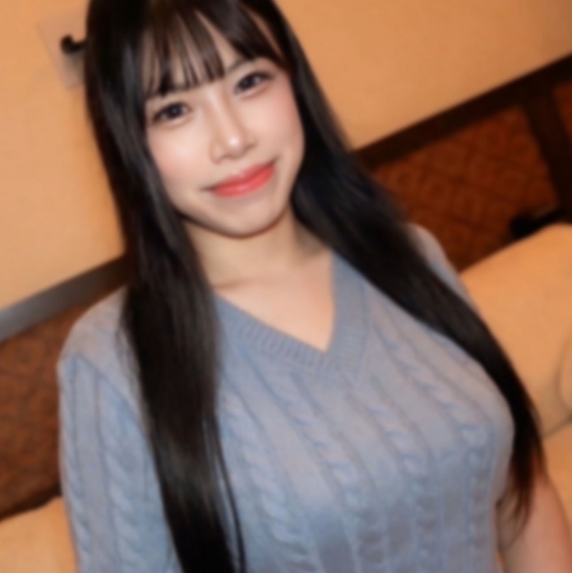 [No] Big-breasted female announcer type H-cup woman from a local station shows off her big breasts in a slutty knit ⤴ Her raccoon face is cute, she cums inside her 2-piece creampies *Bonus high quality